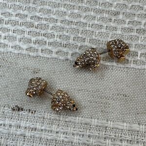 kate spade Gold Crystal Bear Stud Earrings